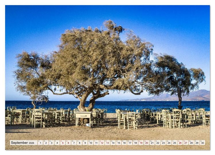 Produktbild: Die Insel Naxos - Ein Traum in blau und wei&szlig; (Wandkalender 2026 DIN A3 quer), CALVENDO Monatskalender