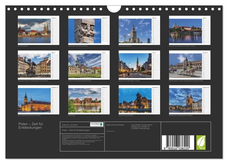 Produktbild: Polen &ndash; Zeit f&uuml;r Entdeckungen (Wandkalender 2026 DIN A4 quer), CALVENDO Monatskalender