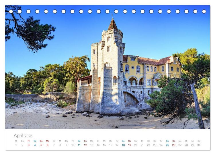 Produktbild: CASCAIS - die sch&ouml;nsten Badeorte Lissabons (Tischkalender 2026 DIN A5 quer), CALVENDO Monatskalender