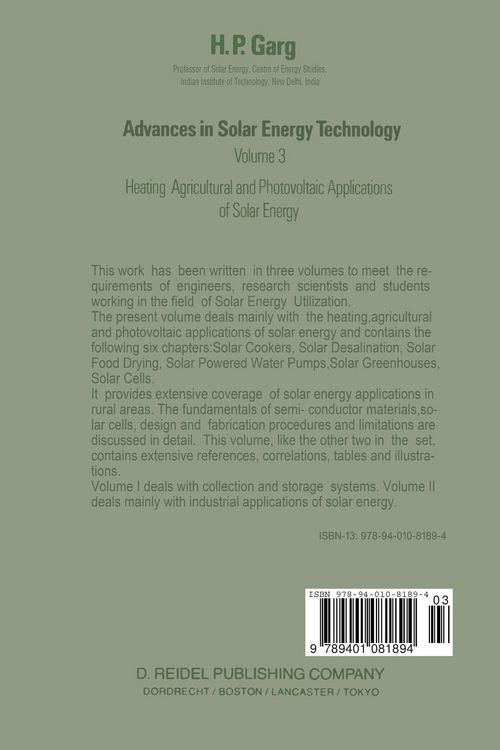 Produktbild: Advances in Solar Energy Technology