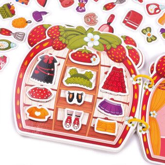 Produktbild: Lernspiel Roter K&auml;fer Busy Book mit Klettverschluss Emilias Erdbeerhaus RK1170-01