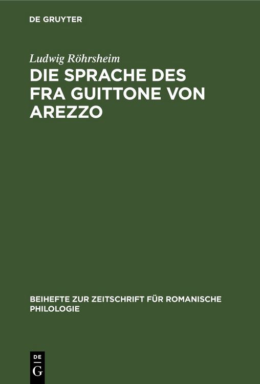 Produktbild: Die Sprache des Fra Guittone von Arezzo