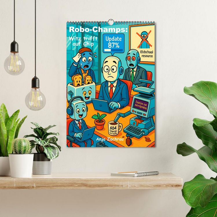 Produktbild: Robo-Champs: Witz trifft auf Chip (Wandkalender 2026 DIN A3 hoch), CALVENDO Monatskalender