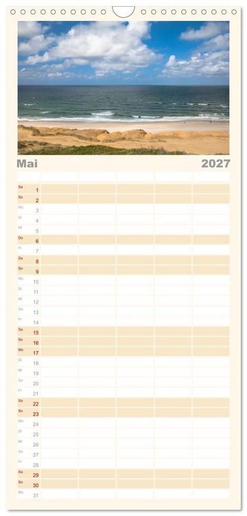 Produktbild: Familienplaner 2027 - Nordsee Insel Sylt mit 5 Spalten (Wandkalender, 21 x 45 cm) CALVENDO