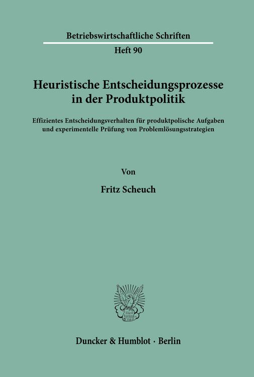 Produktbild: Heuristische Entscheidungsprozesse in der Produktpolitik.
