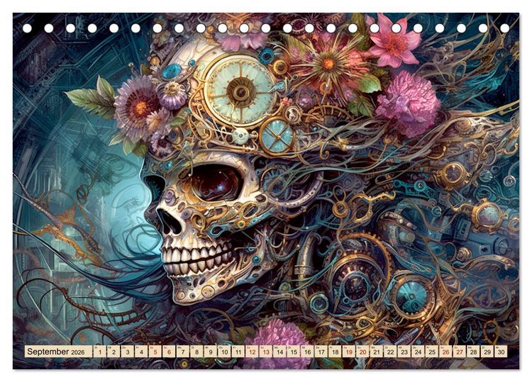 Produktbild: Floraler Steampunk (Tischkalender 2026 DIN A5 quer), CALVENDO Monatskalender