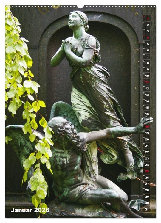 Produktbild: Friedhofsengel in Berlin (hochwertiger Premium Wandkalender 2026 DIN A2 hoch), Kunstdruck in Hochglanz