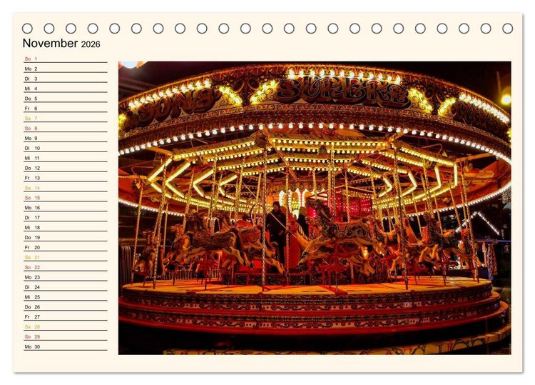 Produktbild: Karussell - Nostalgie (Tischkalender 2026 DIN A5 quer), CALVENDO Monatskalender
