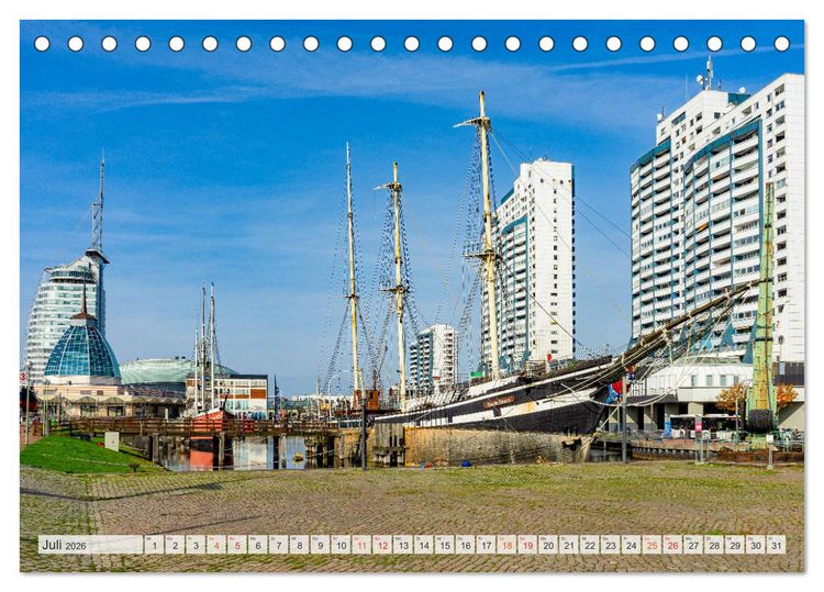 Produktbild: Bremerhaven Stadtansichten (Tischkalender 2026 DIN A5 quer), CALVENDO Monatskalender