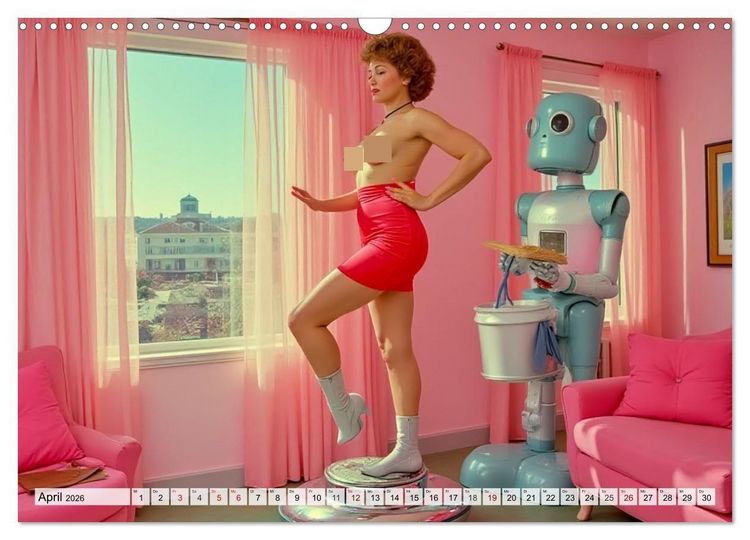 Produktbild: Atomic Beauties &ndash; The Retro Future Calendar (Wandkalender 2026 DIN A3 quer), CALVENDO Monatskalender