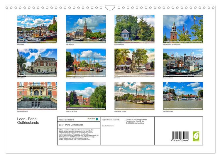 Produktbild: Leer - Perle Ostfrieslands (Wandkalender 2026 DIN A3 quer), CALVENDO Monatskalender