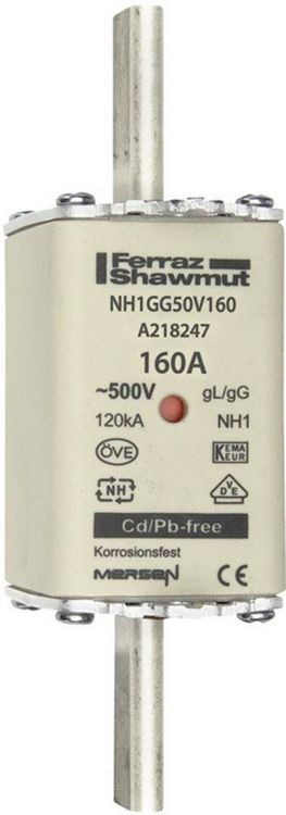 Produktbild: Mersen 1B169.000000 NH-Sicherung Sicherungsgr&ouml;&szlig;e = 1 160A 500V 1St.
