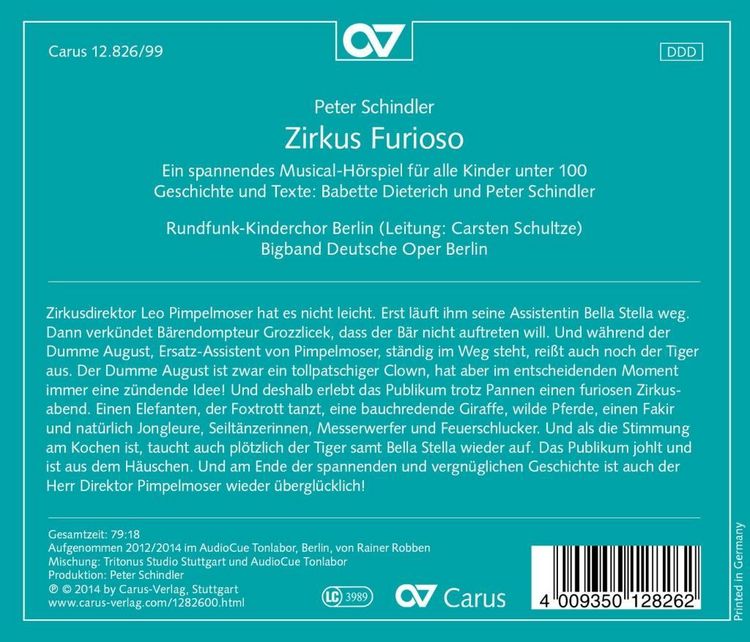 Produktbild: Kinderchor Berlin/Bigband Deutsche Oper Berlin: Zirkus Furio