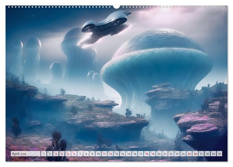 Produktbild: Extraterrestrisch - Auf fremden Planeten (hochwertiger Premium Wandkalender 2026 DIN A2 quer), Kunstdruck in Hochglanz