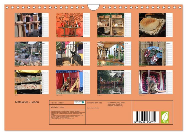 Produktbild: Mittelalter - Leben (Wandkalender 2026 DIN A4 quer), CALVENDO Monatskalender