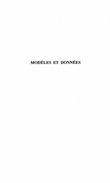 Produktbild: Modeles et donnees