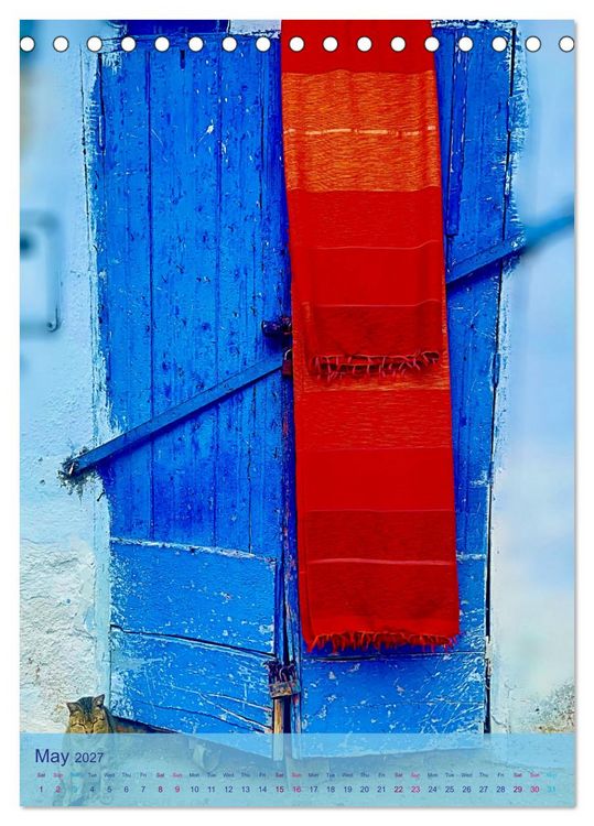 Produktbild: Chefchouen - The Blue City (Desk Calendar 2027 DIN A5 portrait), CALVENDO 12 Month DeskCalendar