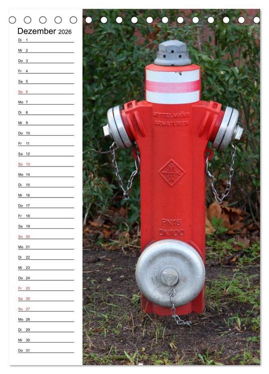Produktbild: Nostalgie Hydranten (Tischkalender 2026 DIN A5 hoch), CALVENDO Monatskalender