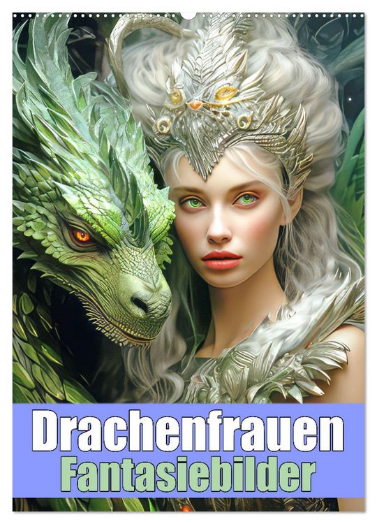 Produktbild: Drachenfrauen - Fantasiebilder (Wandkalender 2026 DIN A2 hoch), CALVENDO Monatskalender