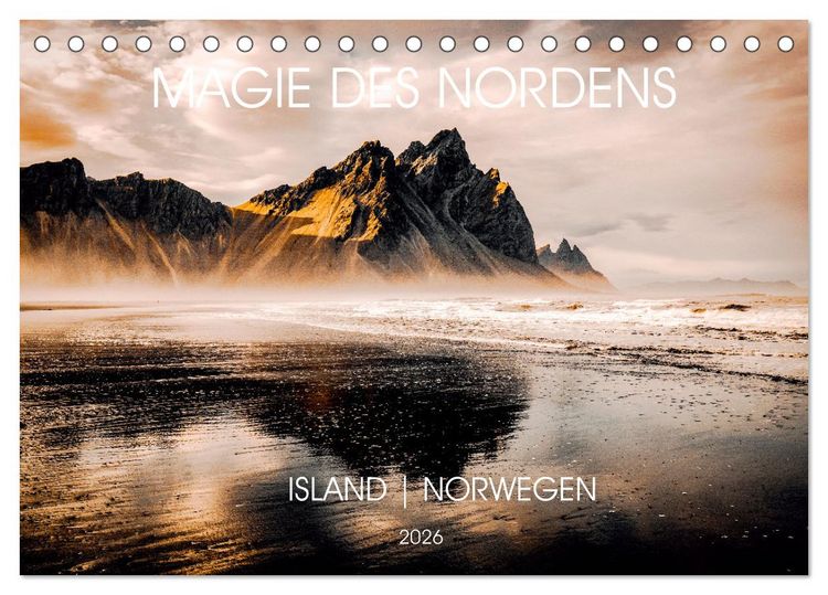 Produktbild: Magie des Nordens, Island und Norwegen (Tischkalender 2026 DIN A5 quer), CALVENDO Monatskalender