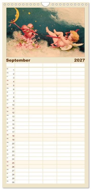 Produktbild: Familienplaner 2027 - Liebesboten mit 5 Spalten (Wandkalender, 21 x 45 cm) CALVENDO