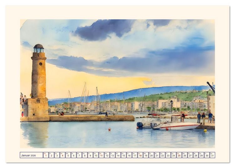 Produktbild: Kretische Impressionen (Tischkalender 2026 DIN A5 quer), CALVENDO Monatskalender