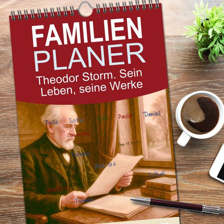 Produktbild: Familienplaner 2026 - Theodor Storm. Sein Leben, seine Werke mit 5 Spalten (Wandkalender, 21 x 45 cm) CALVENDO