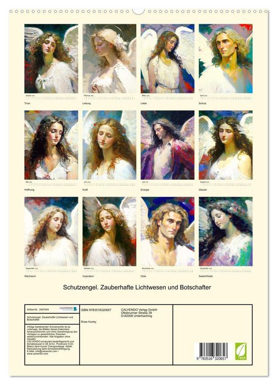 Produktbild: Schutzengel. Zauberhafte Lichtwesen und Botschafter (hochwertiger Premium Wandkalender 2026 DIN A2 hoch), Kunstdruck in Hochglanz