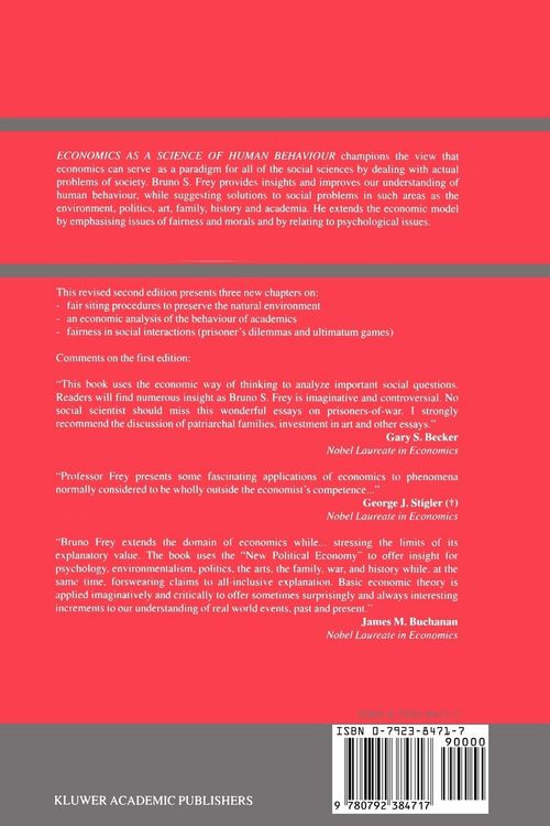 Produktbild: Economics as a Science of Human Behaviour