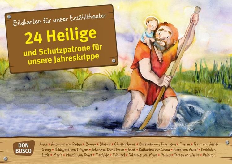 Produktbild: 24 Heilige und Schutzpatrone für unsere Jahreskrippe. Kamishibai Bildkartenset.