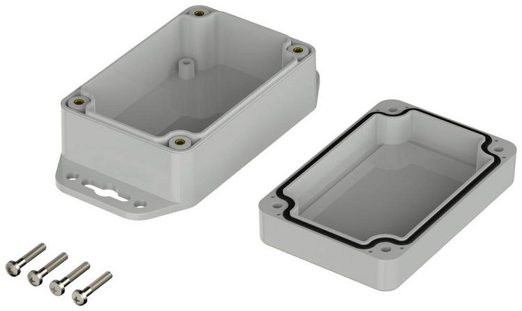 Produktbild: Bopla Euromas X, XT 090604 WL 7035 07809064 Flansch-Geh&auml;use 90 x 60 x 39.9 ABS Lichtgrau (RAL 7035) 1 St.