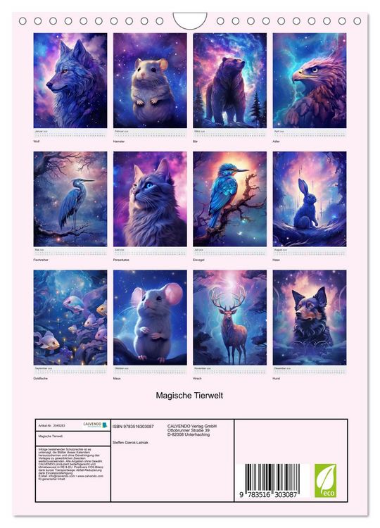 Produktbild: Magische Tierwelt (Wandkalender 2026 DIN A4 hoch), CALVENDO Monatskalender