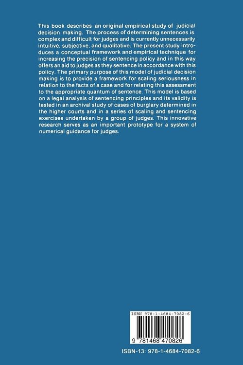 Produktbild: Judicial Decision Making, Sentencing Policy, and Numerical Guidance