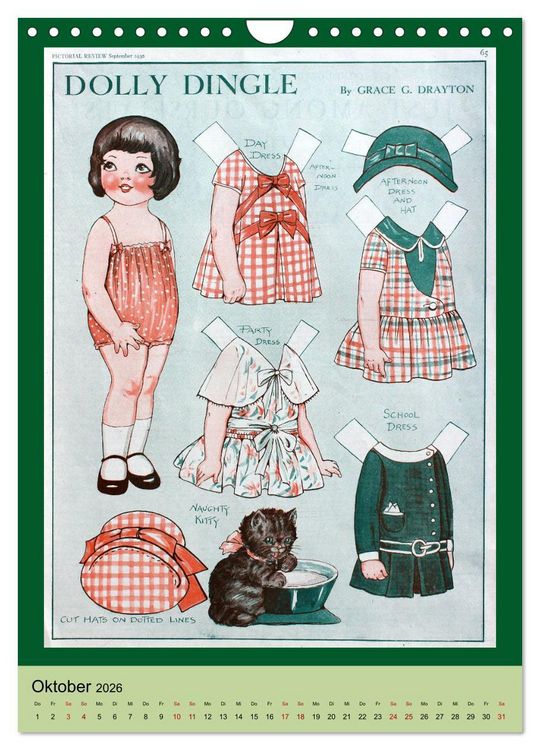 Produktbild: Dolly Dingle Kalender - Anziehpuppen von Grace G. Drayton (Wandkalender 2026 DIN A4 hoch), CALVENDO Monatskalender