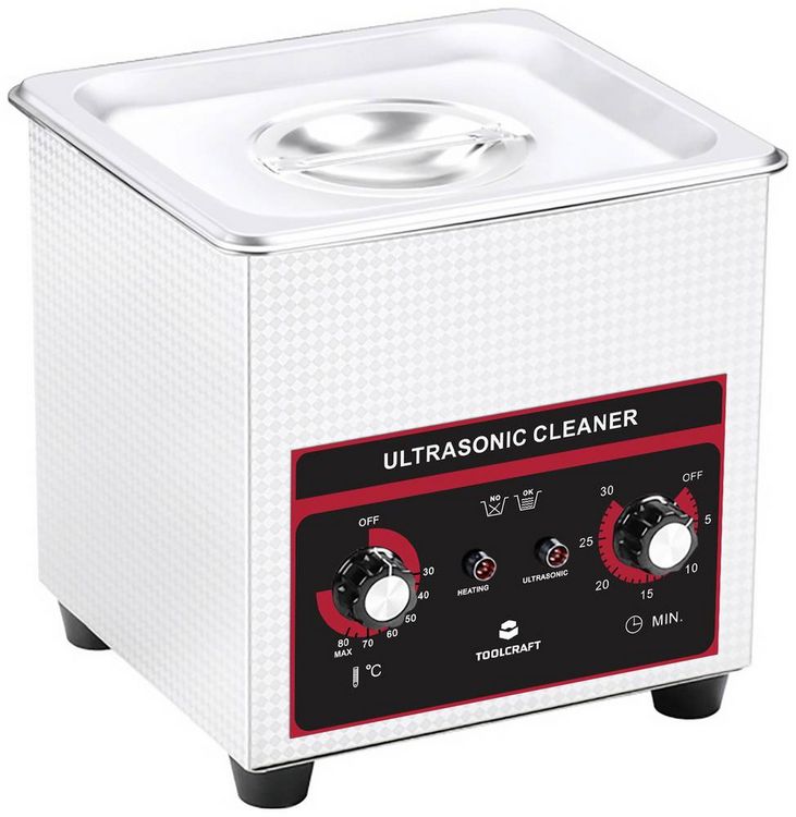 Produktbild: TOOLCRAFT USC-130 Ultraschallreiniger Schmuck, B&uuml;robedarf, Werkstatt 160 W 1.3 l mit Heizung, mit Reinigungskorb