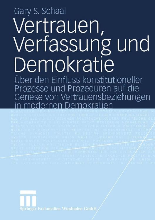 Produktbild: Vertrauen, Verfassung und Demokratie