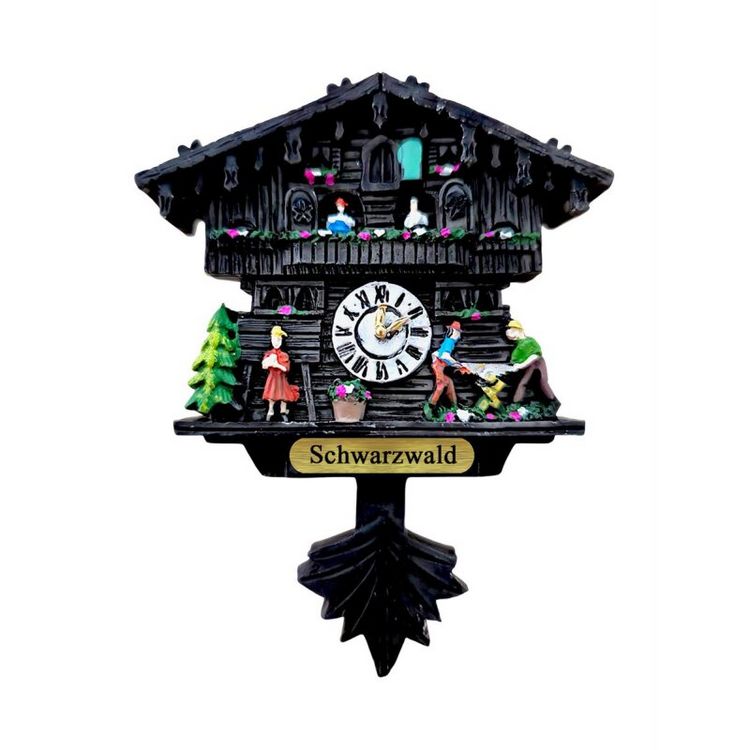 Produktbild: Kuckucksuhr Magnet schwarz Holzf&auml;ller Schwarzwald