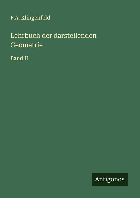 Produktbild: Lehrbuch der darstellenden Geometrie