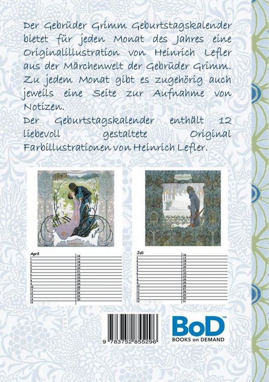 Produktbild: Der Gebr&uuml;der Grimm Geburtstagskalender