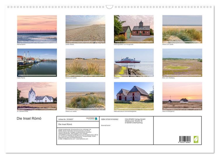 Produktbild: Die Insel R&ouml;m&ouml; (Wandkalender 2026 DIN A2 quer), CALVENDO Monatskalender
