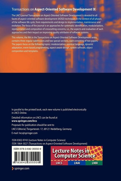 Produktbild: Transactions on Aspect-Oriented Software Development IX