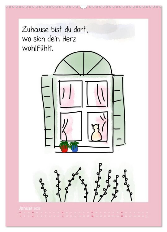 Produktbild: Weisheiten und Spr&uuml;che f&uuml;r mehr Lebensfreude! (Wandkalender 2026 DIN A2 hoch), CALVENDO Monatskalender