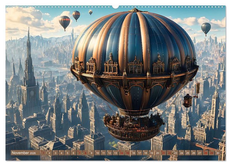 Produktbild: Steampunk Flugmaschinen (Wandkalender 2026 DIN A2 quer), CALVENDO Monatskalender