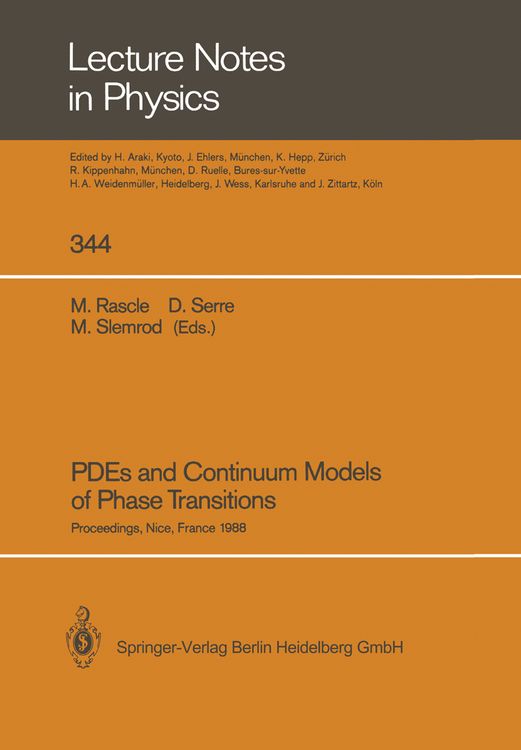 Produktbild: PDEs and Continuum Models of Phase Transitions