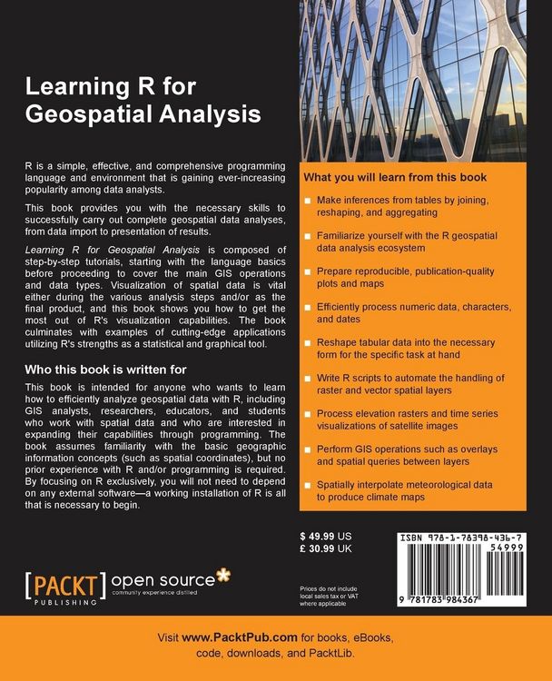 Produktbild: Learning R for Geospatial Analysis