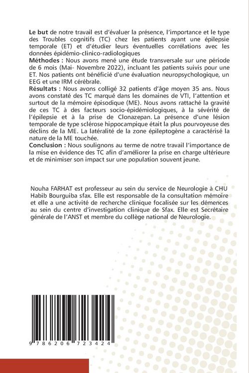 Produktbild: Les troubles cognitifs au cours de l'&eacute;pilepsie temporale de l'adulte