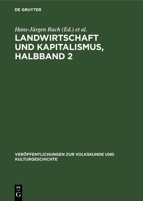Produktbild: Landwirtschaft und Kapitalismus, Halbband 2
