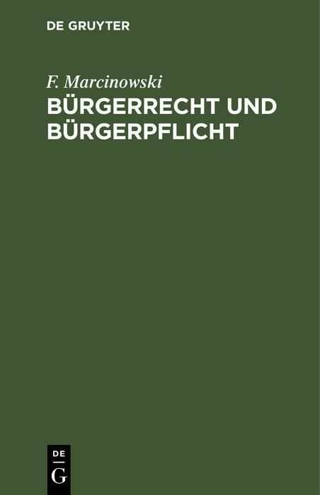 Produktbild: B&uuml;rgerrecht und B&uuml;rgerpflicht