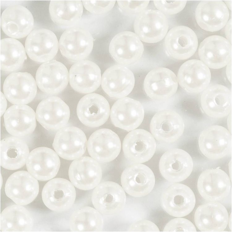 Produktbild: Creativ Company Wachsperlen, D 6 mm, Lochgr&ouml;&szlig;e 1,9 mm, Perlmutt , 65 Stk