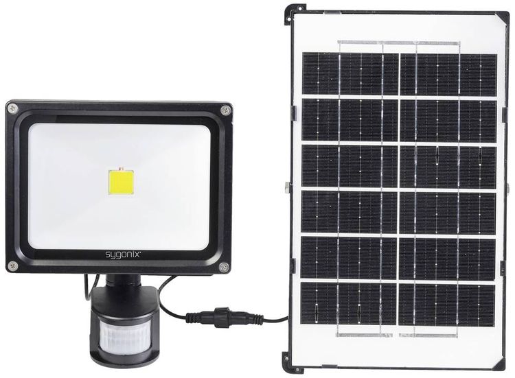 Sygonix SY-5461110 Solar-Spot mit Bewegungsmelder 30W Neutralweiß Schwarz